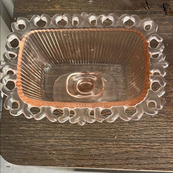 Indiana Glass Vintage Pink Depression Glass Dish Mid Century Modern Made in USA - Picture 4 of 9